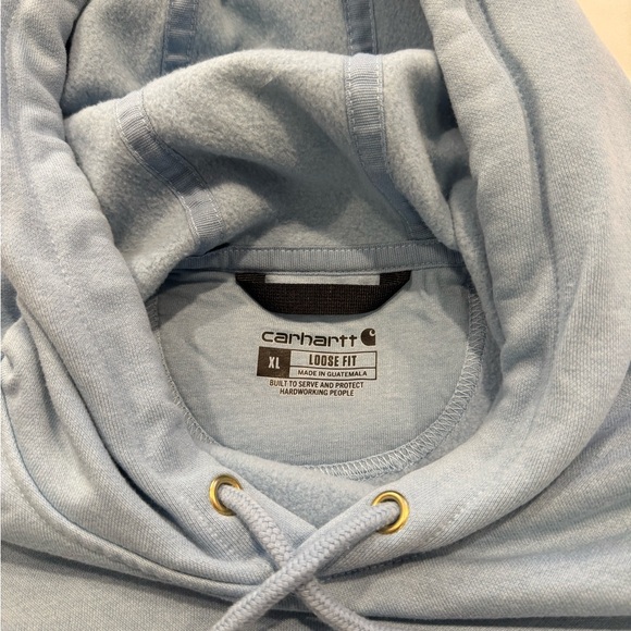 Carhartt Men's Light Blue Hoodie with Logo Sleeve, XL, new without tags - Picture 2 of 6